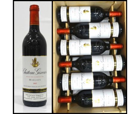 CHATEAU GISCOURS MARGAUX 2005A case of 12 bottles of Chateau Giscours Margaux 2005 Vintage.  750ml.  13% abv.  All with good 