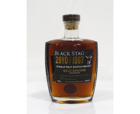 BUNNAHABHAIN 28YO - 1987 BLACK STAGA really rare single cask bottling of Bunnahabhain 28 Year Old Single Malt Scotch Whisky n