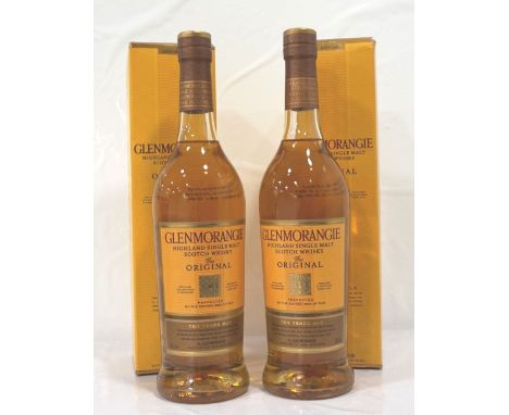 TWO BOTTLES GLENMORANGIE 10YOA pair of bottles of Glenmorangie 10 Year Old Single Malt Scotch Whisky as "Perfected by the Six