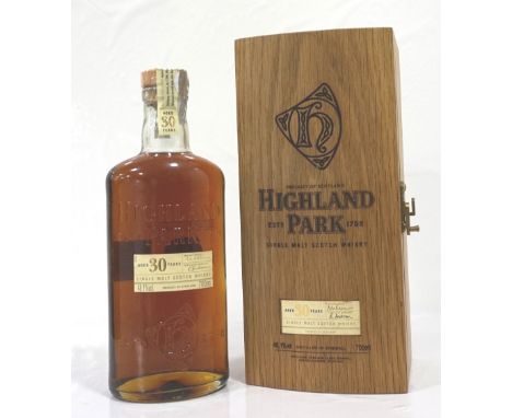 HIGHLAND PARK 30YOA bottle of the Highland Park 30 Year Old Single Malt Scotch Whisky.  700ml.  48.1% abv.  With original woo