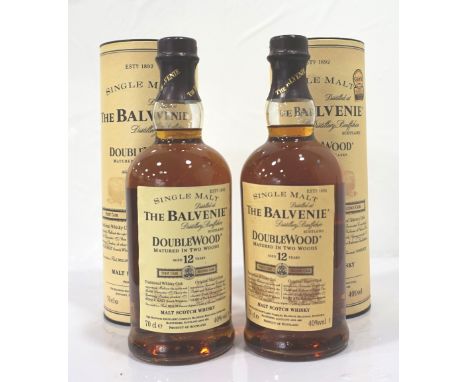 TWO BOTTLES BALVENIE DOUBLEWOODA pair of bottles of the Balvenie Doublewood 12 Year Old Single Malt Scotch Whisky.  70cl.  40