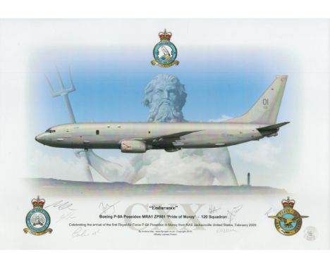Boeing P8A Poseidon Pride of Moray multiple signed Print Endurance 16 x 1 inches with eight autographs, we assume the deliver