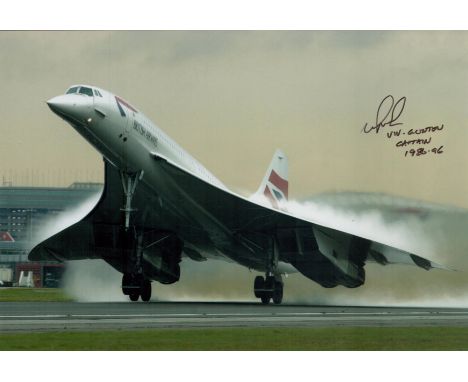 Capt Vivian Gunton. Concorde signed 12 x 8 colour photo. Captain Vivian Gunton started flying in 1958 with an RAF Flying Scho