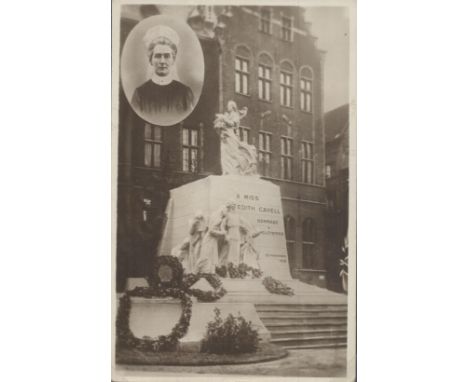 RARE CANADIAN WWI vintage POSTCARD: EDITH CAVELL MONUMENT BRUSSELS C1915 unused. Edith Louisa Cavell was a British nurse. She