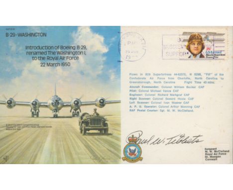 Enola Gay Atom bomb pilot WW2 Brig Paul Tibbets Signed B-29 Bomber Cover. Paul Warfield Tibbets Jr. was a brigadier general i