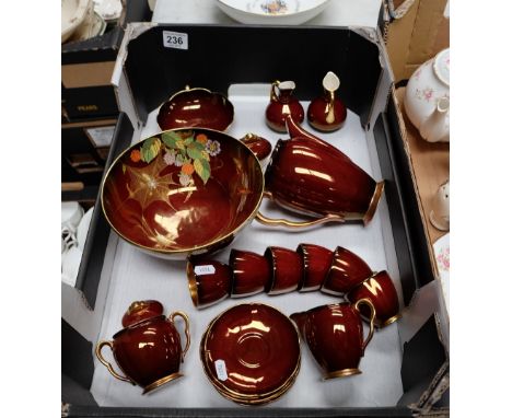 Carltonware Rouge Royale coffee set and associated items including large fruit bowl