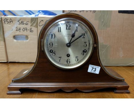 Inlaid mahogany mantle clock C.H Bird Stoke on Trent 