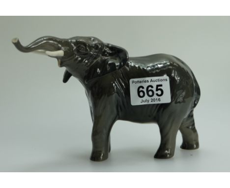 Beswick Elephant with trunk stretched 974