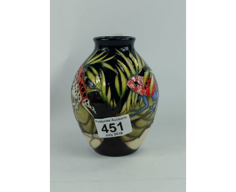 Moorcroft vase Darting Frogs by Vicky Lovatt (from the Costa Rica Collection) height 13cm