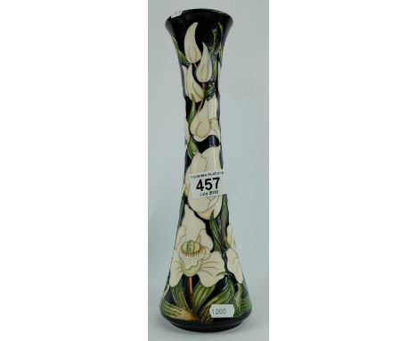 Moorcroft tall vase Buckingham Orchid by Rachel Bishop height 31cm