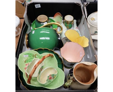 A large collection of Carltonware items including Australian pattern large fruit basket, Vert Royale items and two hand paint
