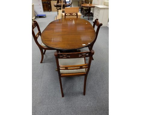 Reproduction Tripod Table and four chairs (5)
