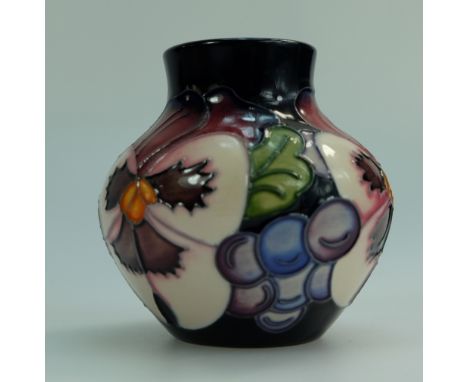 Moorcroft vase in flower and berry design 8cm , graded