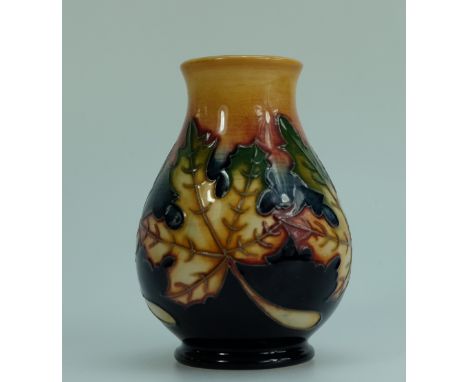 Moorcroft Autumn Leaves vase dated 2012, red dot, 10cm