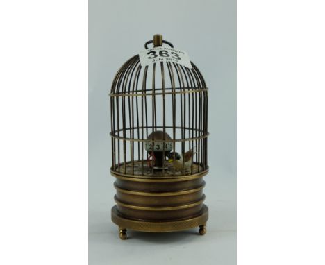 Brass Bird Cage clock in working order