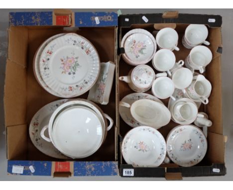 A very large collection of Royal Stafford dinnerware decorated with flowers and berries on white ground to include cups, sauc