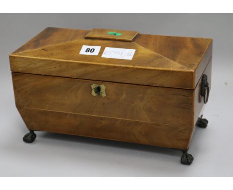 A Regency mahogany tea caddy height 29cm width 31cm