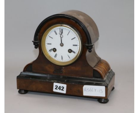 A French walnut mantel clock height 20cm