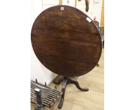 An oak tripod tilt top tripod table W.89cm