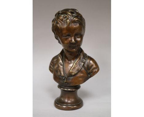 A bronze bust of a youth height 20cm