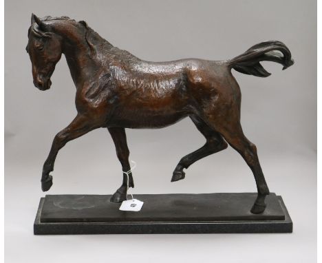 A bronze model of a trotting mare height 37cm width 44cm