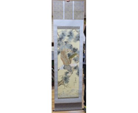 A Chinese scroll painting of an eagle