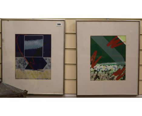 Paul Ryan, two colour prints, Untitled, 29 x 23cm.