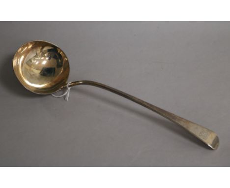 A George III silver Old English pattern soup ladle, London, 1807, 31.6cm, 6 oz.