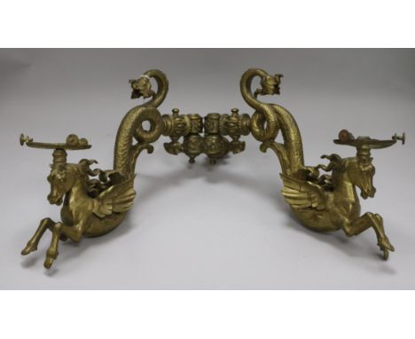 A two branch decorative horse gas mantel