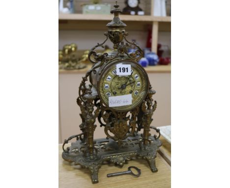An ormolu mantel clock