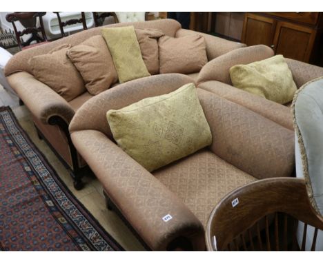 A three piece suite sofa W.195cm