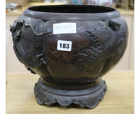 A Chinese bronze jardiniere