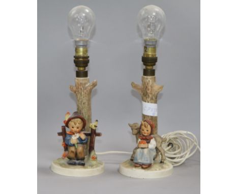 Two Hummel figural table lamps