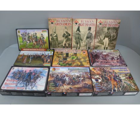 A collection of ten model Russian soldier kits 