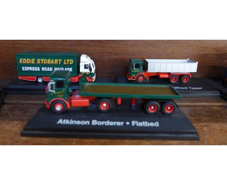 Seven Eddie Stobart plastic model display vehicles 