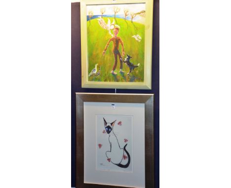 Catriona Wallbutton
'Just for a Moment 2003'
Acrylic, signed with monogram and dated 2003 lower right, 49 x 39cm, together wi