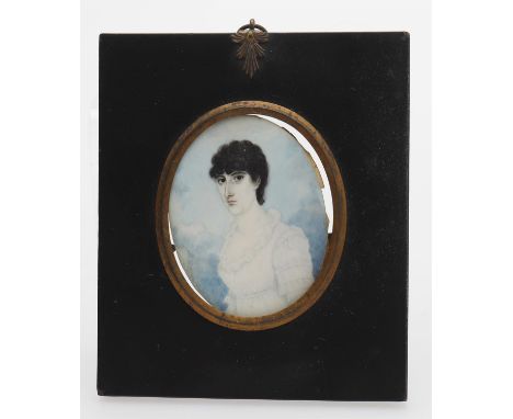 
	
		Y&nbsp;Assorted portrait miniatures including an early 19th century miniature on ivory of a young woman, black frame, im