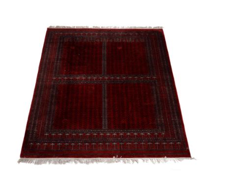 
	
		A Tekke carpet, approximately 303 x 255
		
		Condition Report: 
		Generally fair condition- but dirty from use and will 