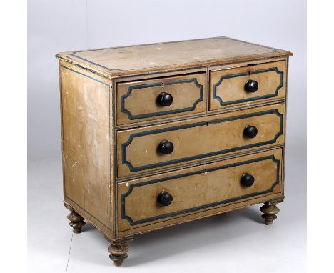 
	
		A matched Victorian cream and blue painted bedroom suite including 1 small chest, 94cms wide, 85cms high 54cms deep, sid