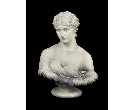 
	
		A Victorian Copeland Parianware bust of Clytie, third quarter 19th century, after the Antique, gazing forward and lightl