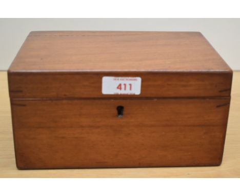 A mahogany keepsake box sold along with a small selection of plated items including napkin rings and a vintage whistle stampe