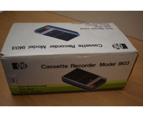 A Pye retro / vintage boxed unused portable cassette player  - the cutting edge of cool back in it's day