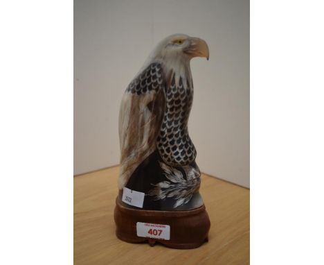 A very detailed vintage sculpture of an Eagle carved in Buffalo horn.