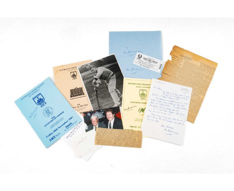 DON BRADMAN & BILL PONSFORD AUTOGRAPHS & EPHEMERA including autographed letter on Sir Donald Bradman, A.C. headed paper dated