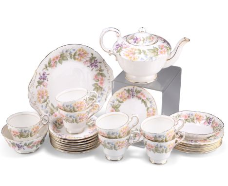 A PARAGON CHINA COUNTRY LANE PART TEA SERVICE, suitable for seven persons, comprising; seven cups, saucers, side plates, tea 