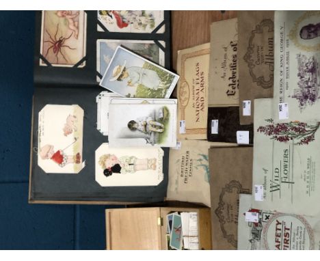 POSTCARDS AND CIGARETTE CARDS.&nbsp;Old Time Album post cards from 1920 (x90) with various artists, together with three Wills