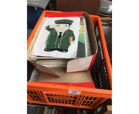 A box of Wade ceramic factory design samples - some signed  