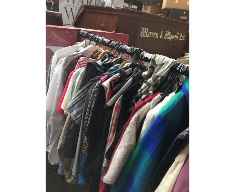 Large quantity of vintage and modern clothing to include wool cloack with skirt, Helen Anderson beaded jacket, blouses, shirt