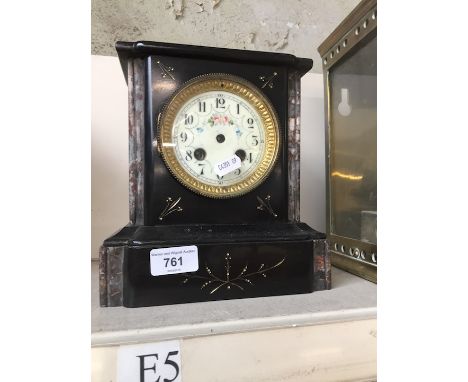 Black slate mantel clock  