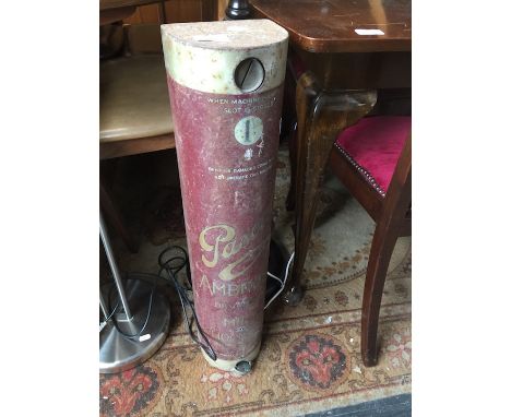 A vintage metal Pascall chocolate vending machine  